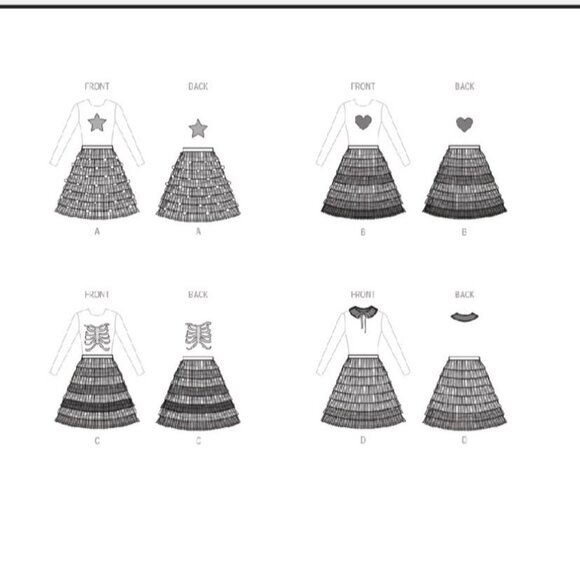 Simplicity 9879 Holiday Tiered Circle Ruffle Skirt Sizes 6-14 New & Uncut - Picture 7 of 7